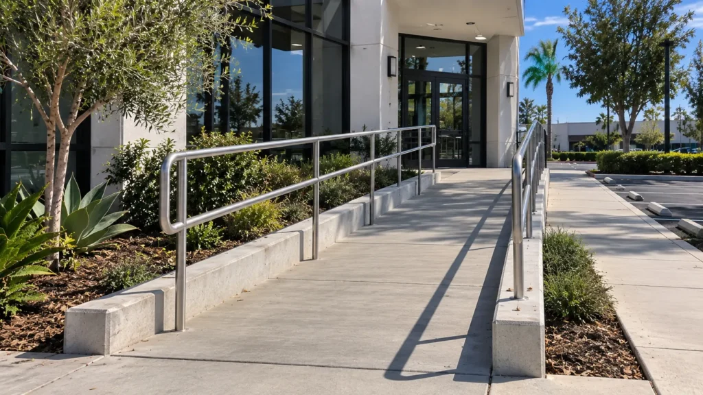 ADA-compliant concrete ramp