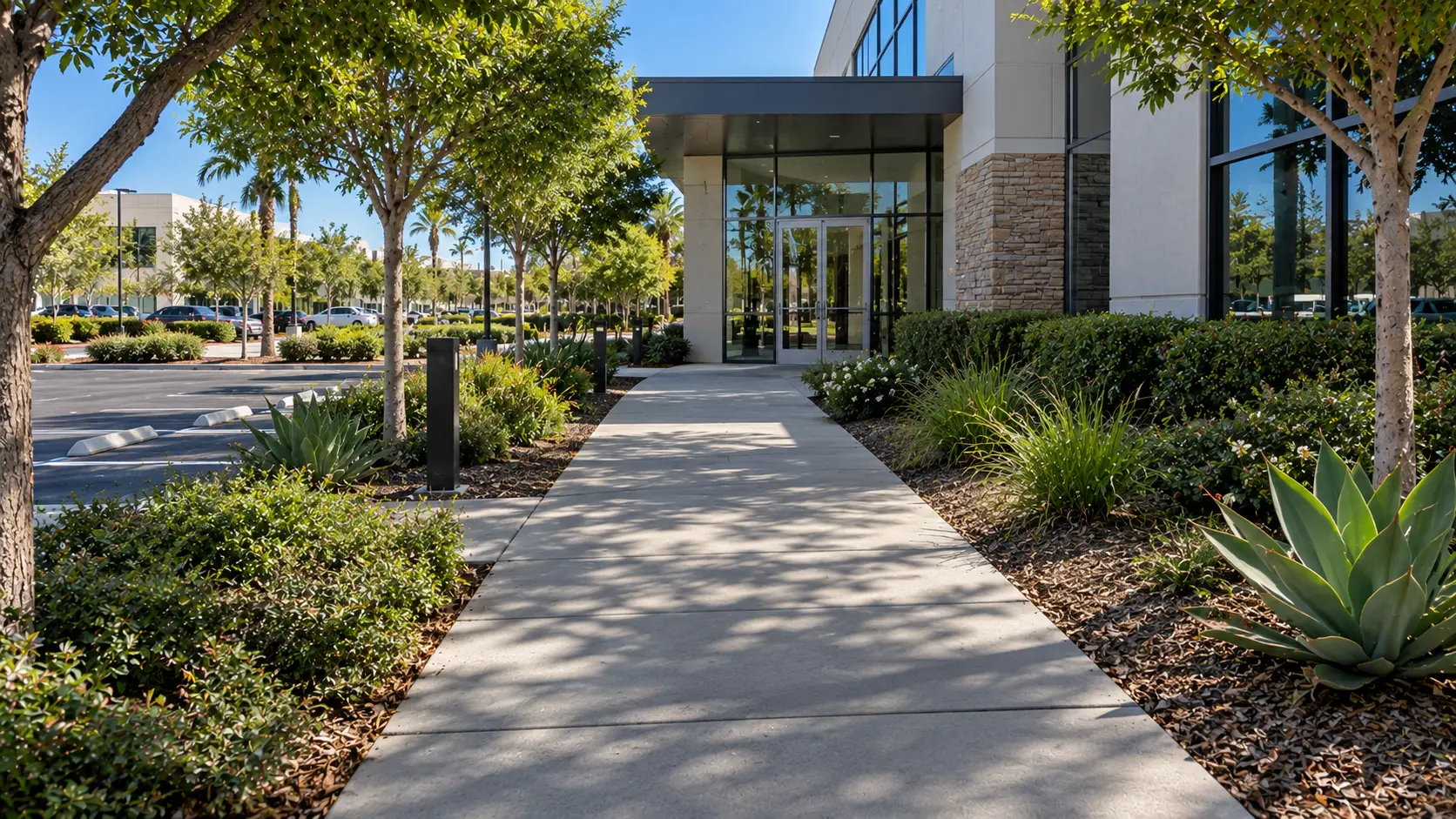 Concrete walkway for an ADA pathway